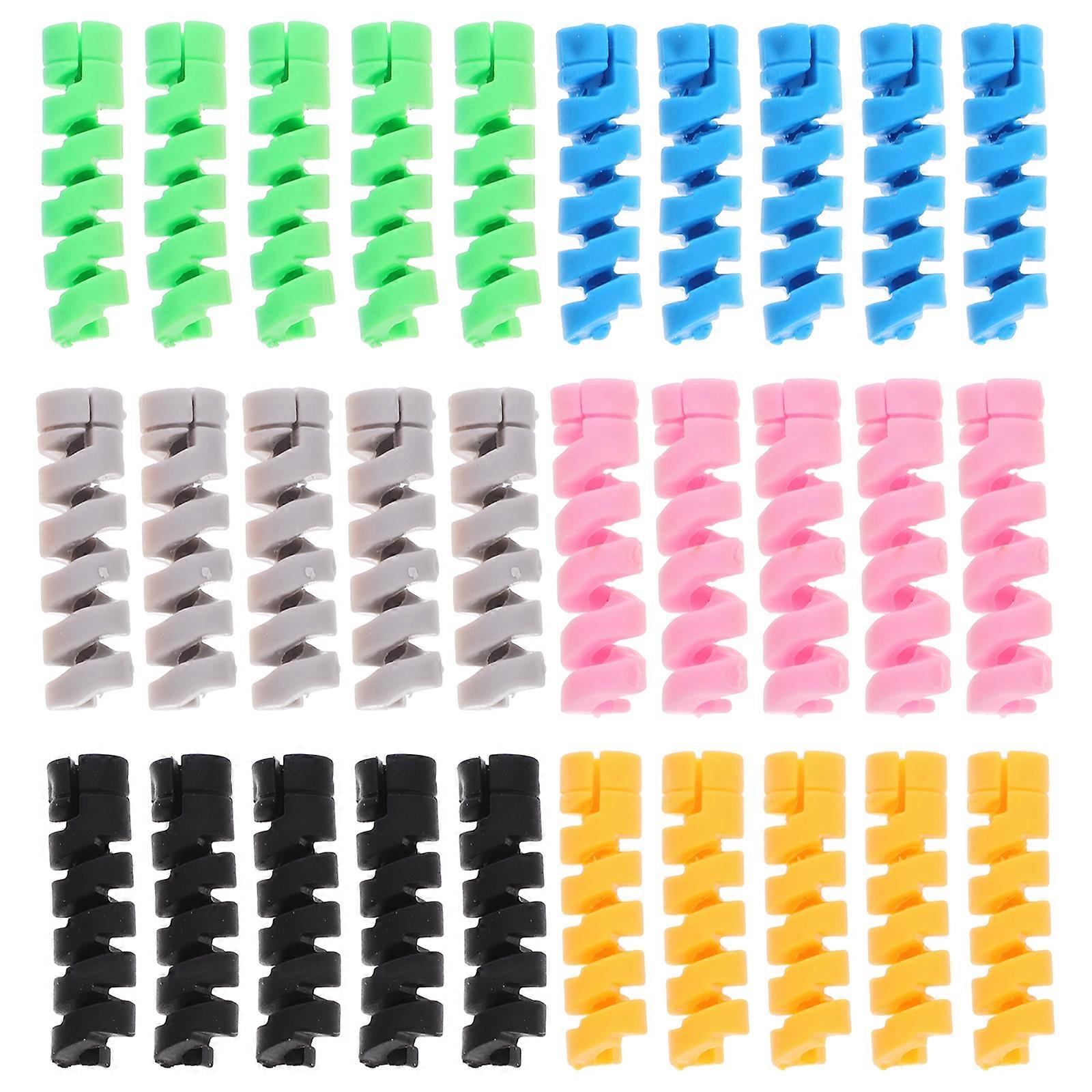 30pcs Charger Cable Saver Flexible Cable Cord Protector Silicone Cable Wire Protector