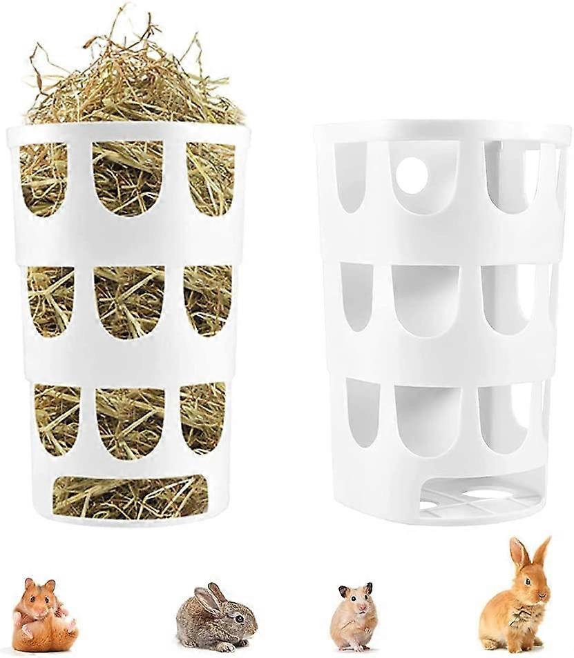 2 stk lille dyrefoder, høstativ til kaniner, mindre spildt høfoder til kaniner