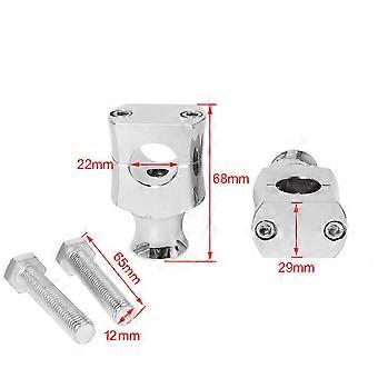 thumbnail image 2 of Chrome 1” Handlebar Risers Clamps For Harley Davidson & Honda Motorcycles – Feiteplus 2 of 4