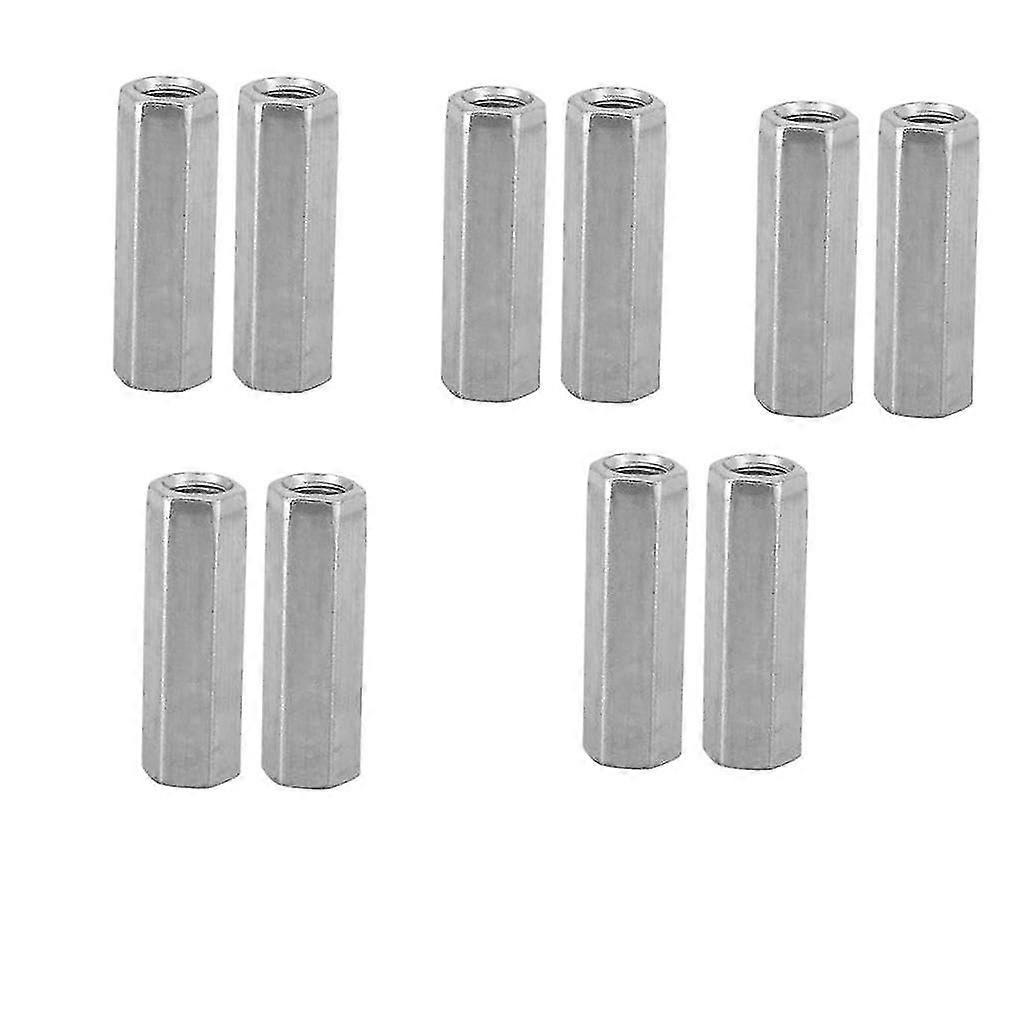 M8*40ZincPlatedCouplingNuts-10Pack,StrongandSecureConnections