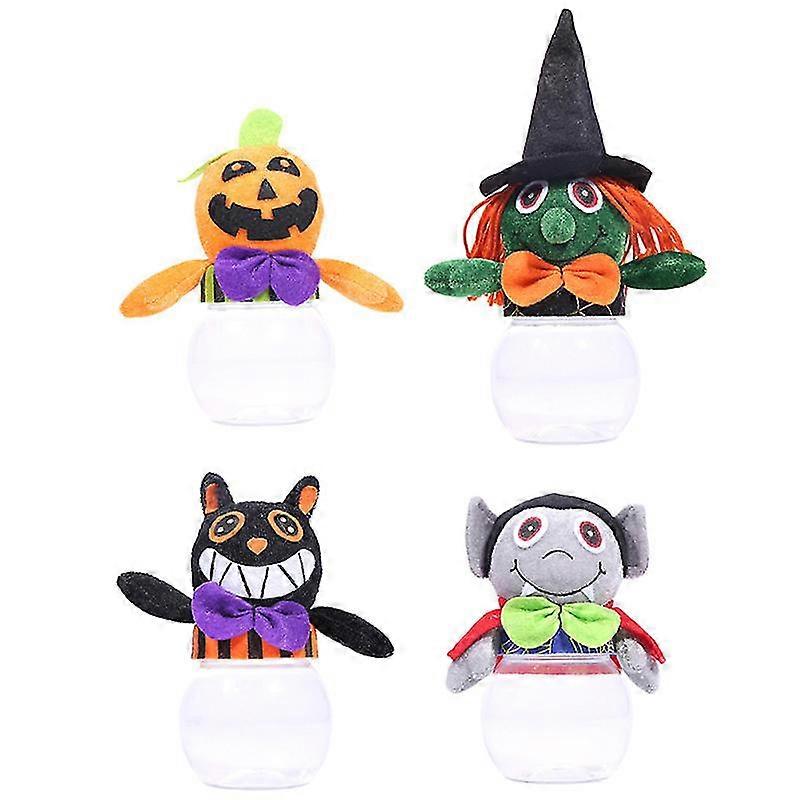 1 set 4 pcs halloween decoration pumpkin witch jar (assorted color)
