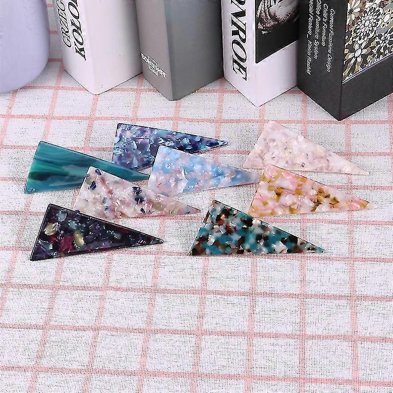 8pcs Per Set Triangle Shape Acetate Marble Pattern Hairpin Women Hairpin