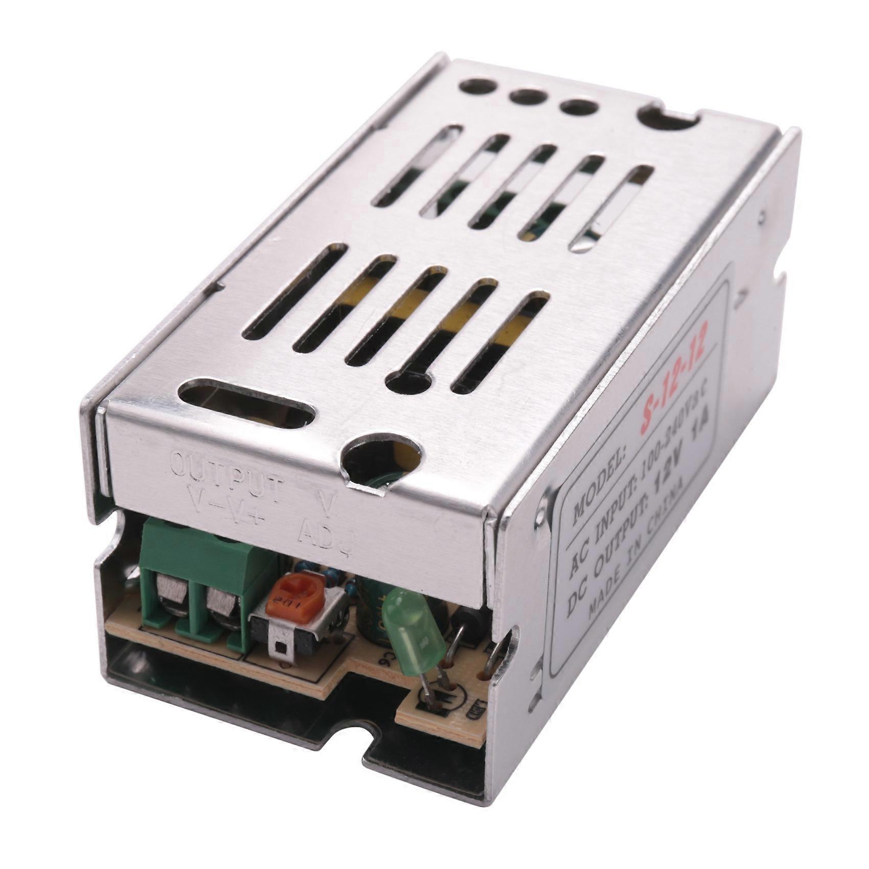 Spänningstransformator Matning AC 110 / 220V till DC 12V 1A Silver