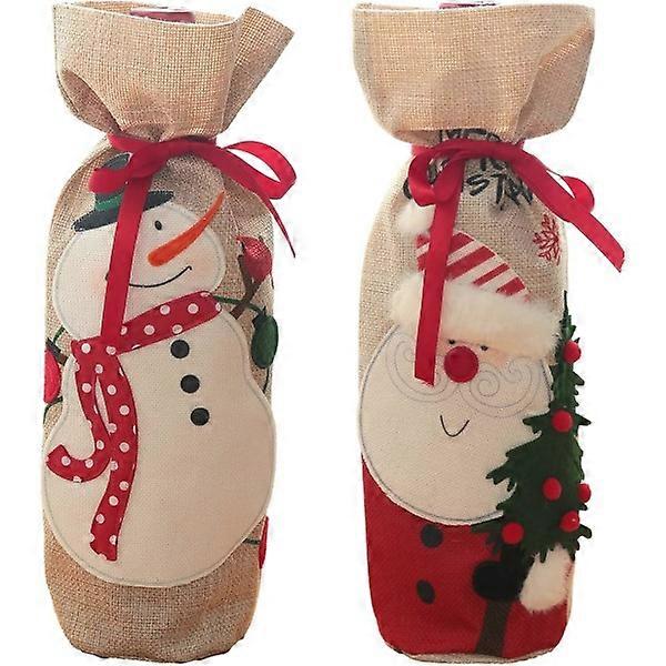 Wine packaging for Christmas, Jute sack for wine bottle with zipper