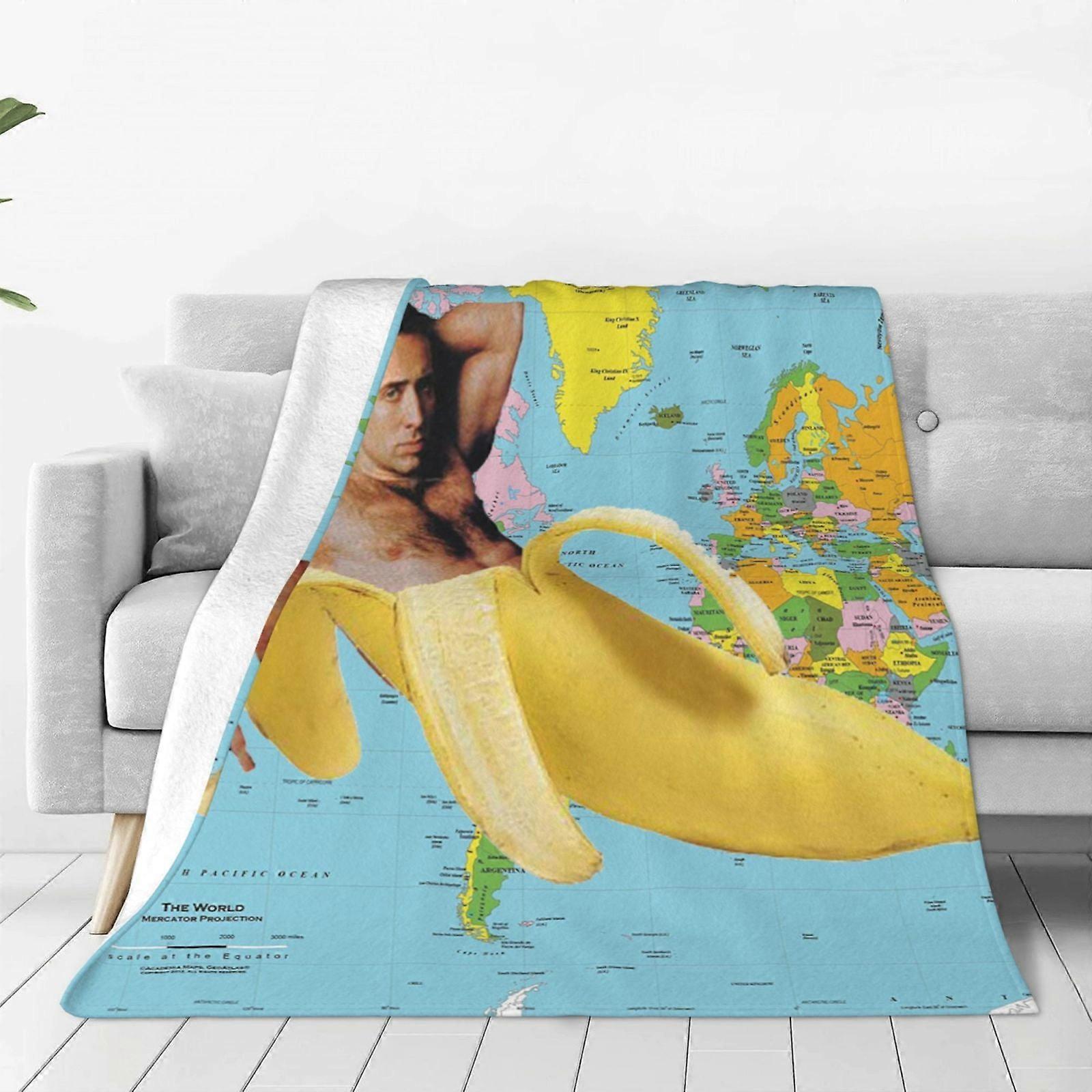 Nicolas Cage Fleece Throw Blanket, Ultra Soft Cozy Luxury Fuzzy Blanket For Couch Bed Sofa, Lightweight Warm Plush Blankhufhf417