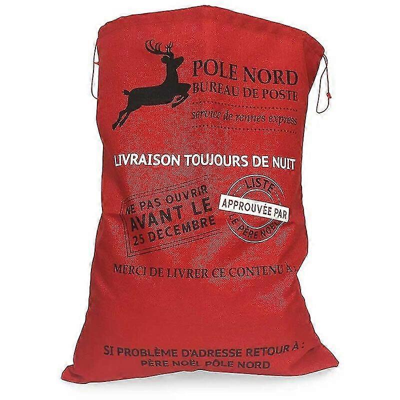 Piece Red Burlap Effect Santa Sack