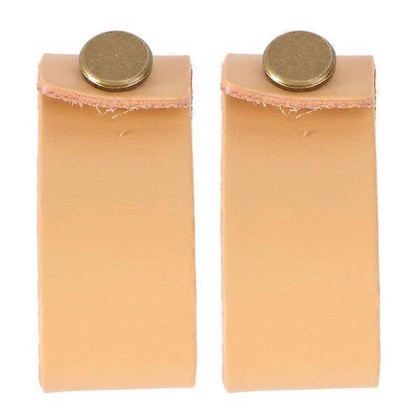 2-Pack Premium Durable Leather Drawer Pulls with Single Hole