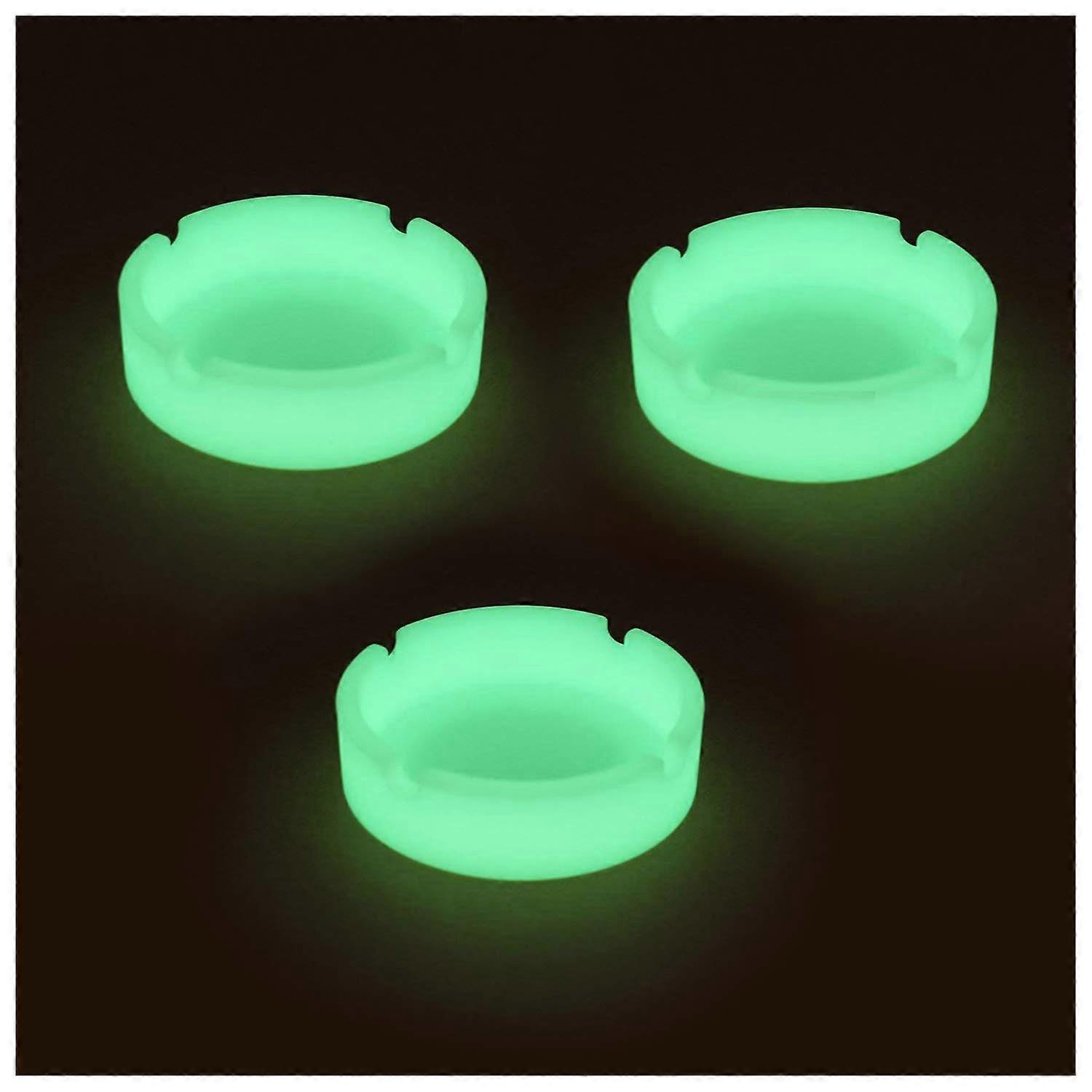 3 Pack Cool Ashtray Luminous Silicone Ashtray Ashtrays for Outside Premium Silicone Rubber High Temperature Heat