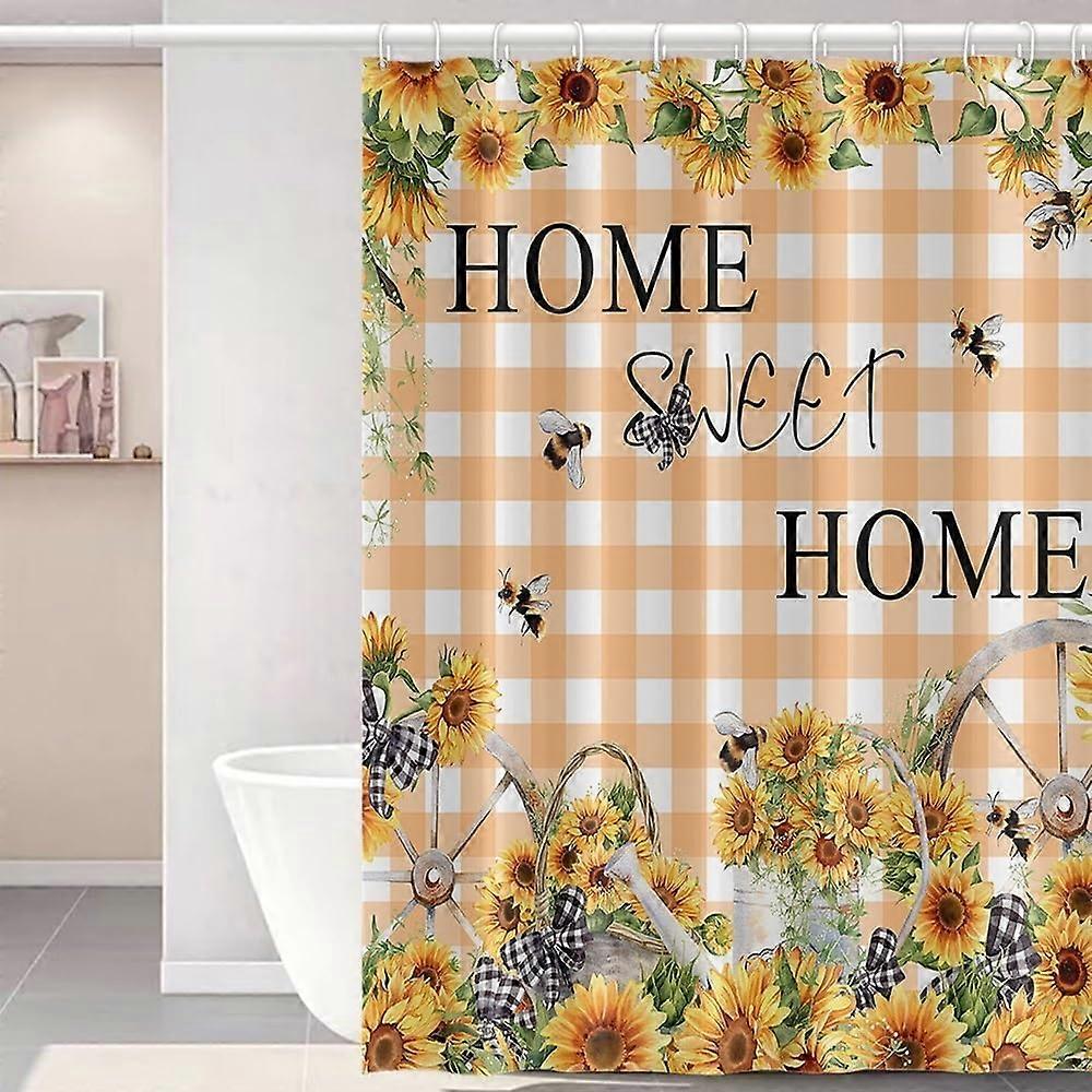 منقوشة بوهو عباد الشمس دش ستارة 72x84inch الخريف عيد الشكر حصاد دش الستار مجموعة مع السنانير الحلو المنزل الحلو للماء النسيج دش Cu