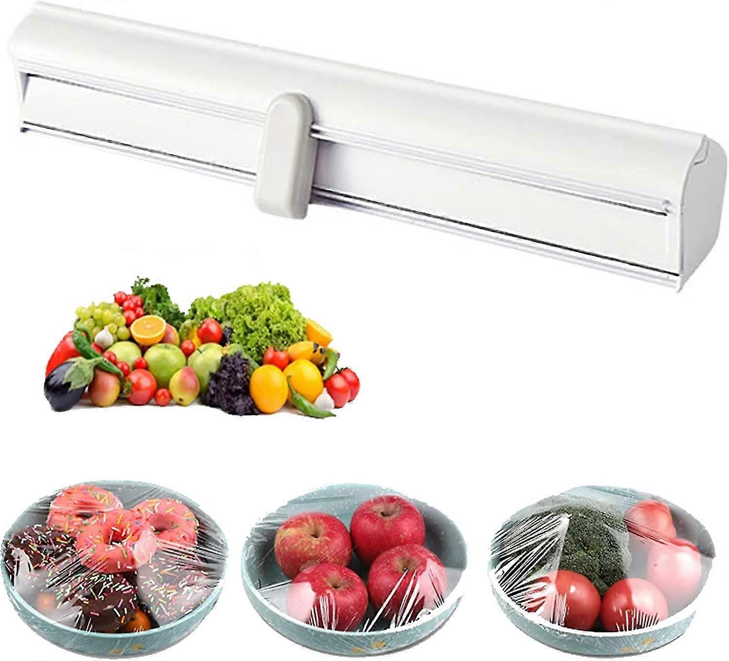 Plastic Wrap Dispenser With Slide Cutter, Reusable Plastic Wrap Dispenser, Refillable Plastic Food Wrap Dispenser For Home And Kitchen