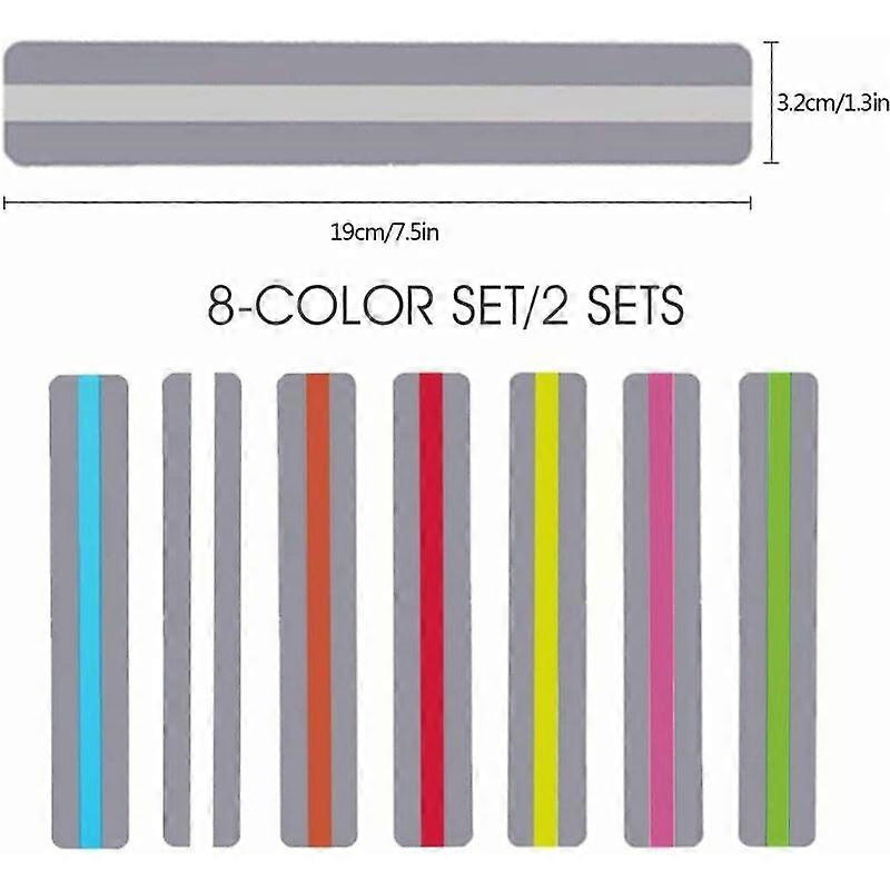 16 Pcs Reading Ruler, Dyslexia Guided Reading Strip, Colored High