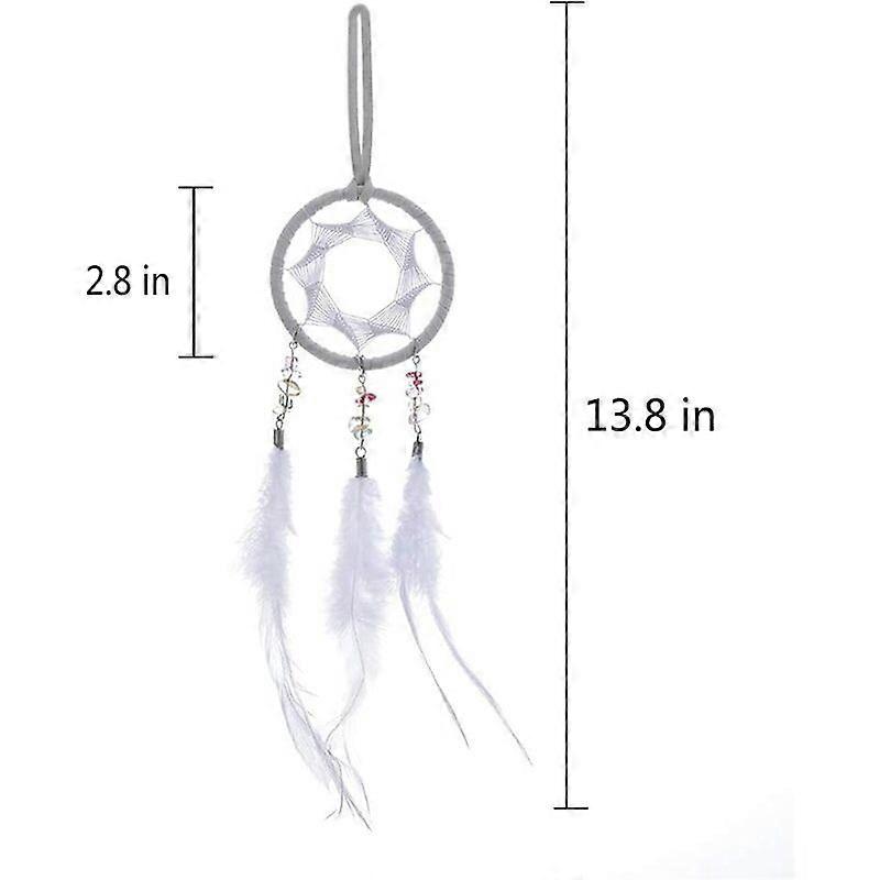 Red Small Dream Catcher with Feathers Wall Hanging Ornament Indian Style Decoration Wind Chimes for Car Home Wall Decor Home and Kitchen