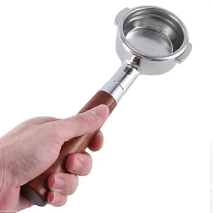 Machine à café à double oreille 58 mm, porte-filtre sans fond, accessoire de poignée en bois E61, machine à expresso en bois foncé