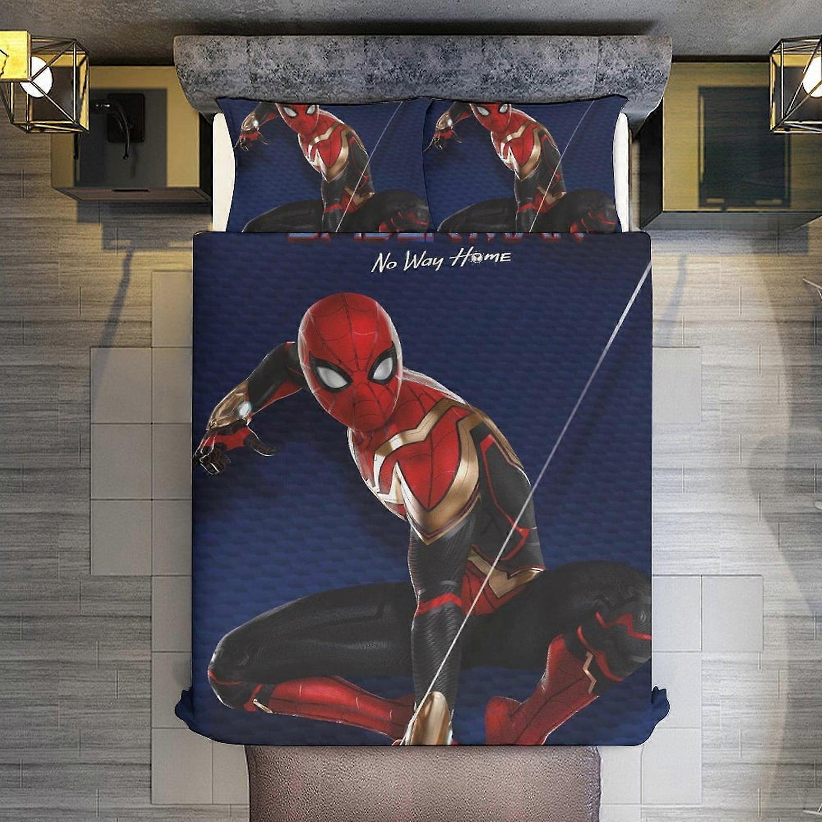 v285  Bed Sheets Bedding Spider-Man,No Way Home 3 Piece Sets Full/Queen Size - Reversible Microfiber Quilts with 2 Shams Soft Lightweight Bedspread Co