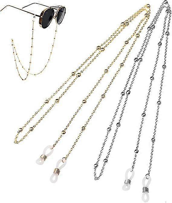 2 Pcs Glasses Chains, Spectacles Cord Beaded Eyeglass Chain Glasses Cords Strap