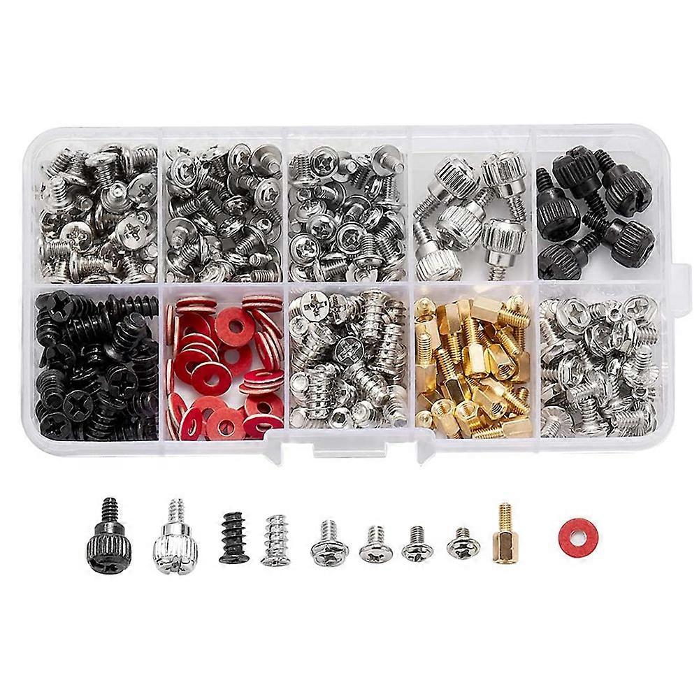 280PCS Computer Screw Standoffs Set Kit .5 Screw for Hard Drive Computer Case Motherboard Fan Power