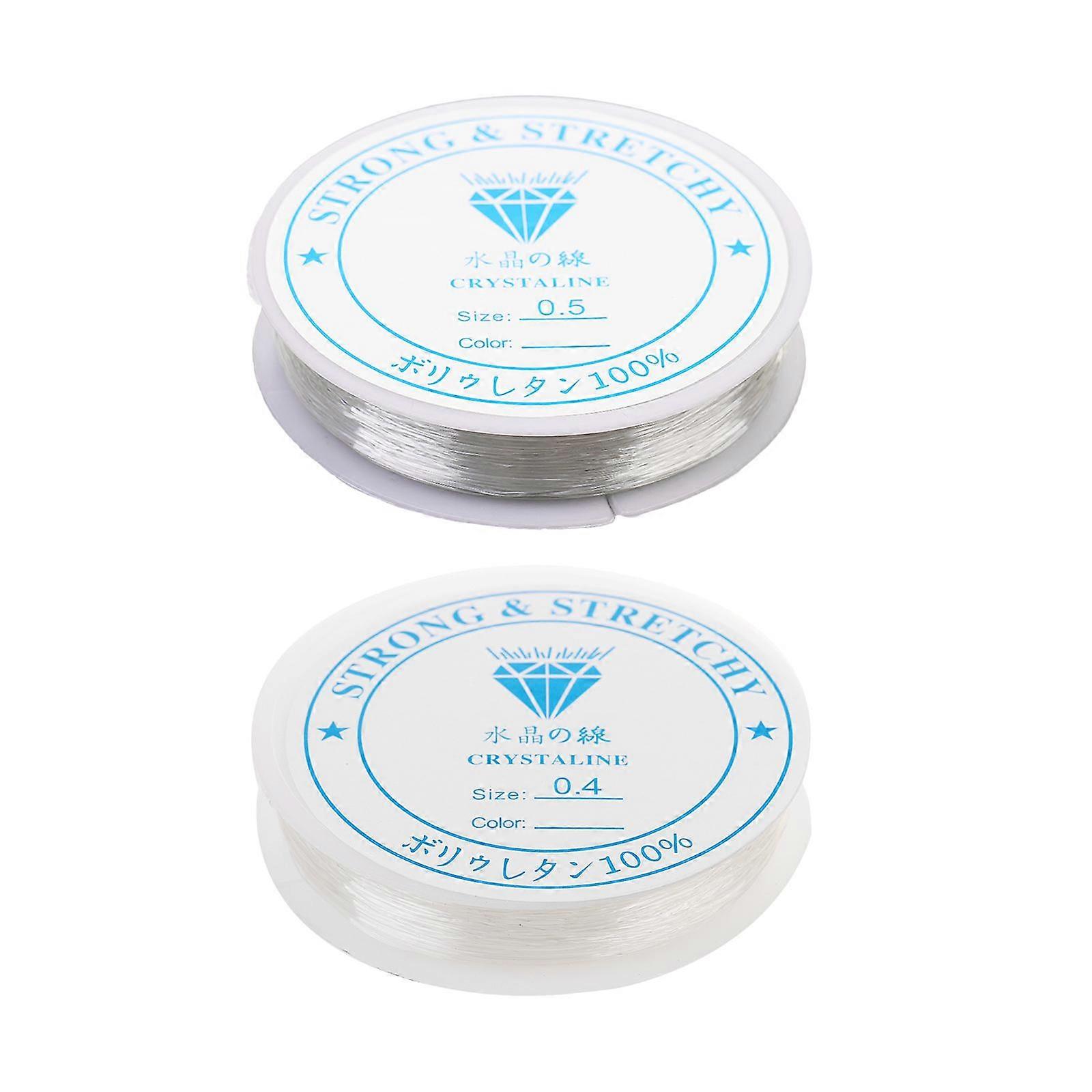 10m Clear Elastic Thread, Stretchy Cord for Jewellery Making 0.4mm 0.5mm