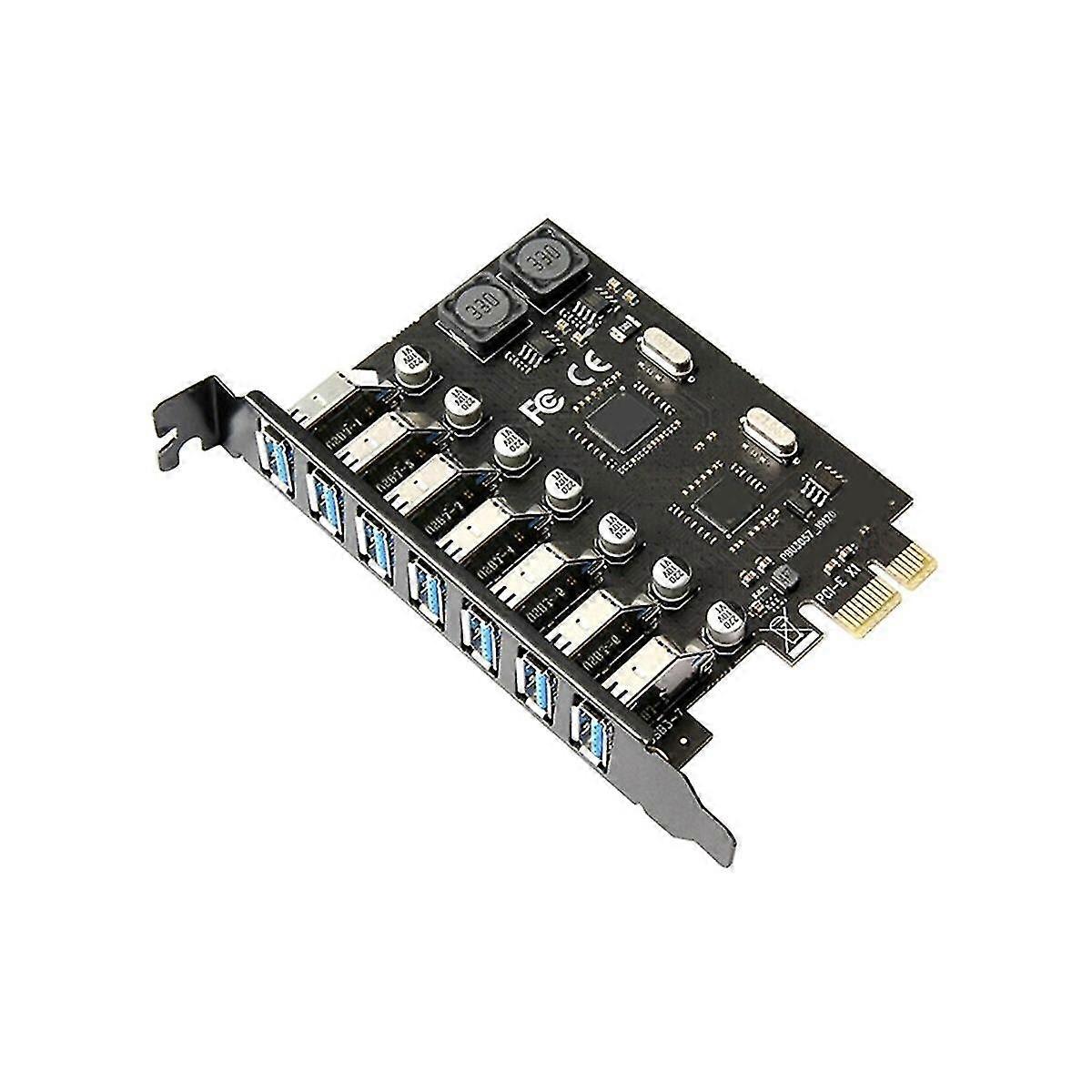 PCIE to USB3.0 Adapter Card 7 Port USB 3.0 PCI-E Desktop Computer Expansion Card Free External Powe