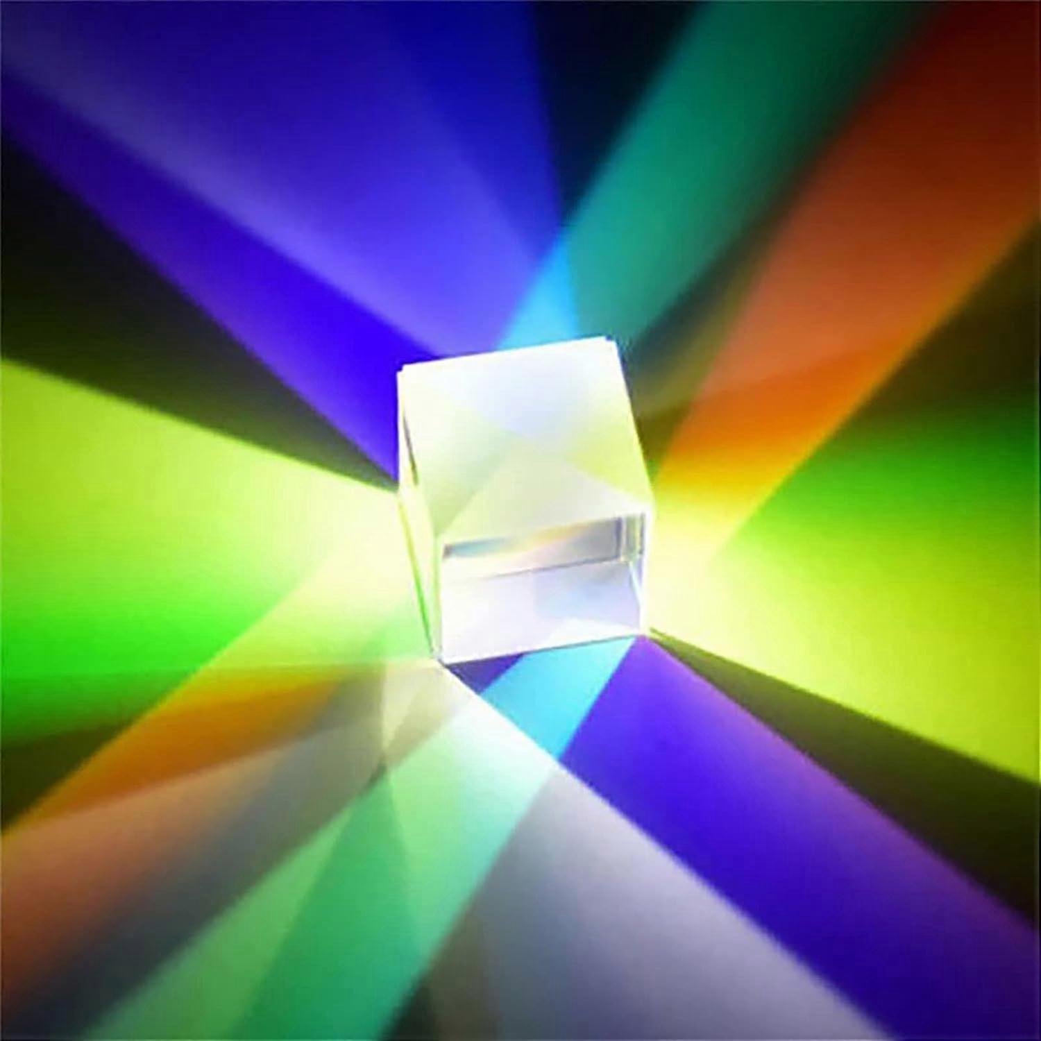 Prisme en verre cristal - Prisme de dispersion des couleurs RVB miniature Suncatcher Rainbow Maker 2cm prisme