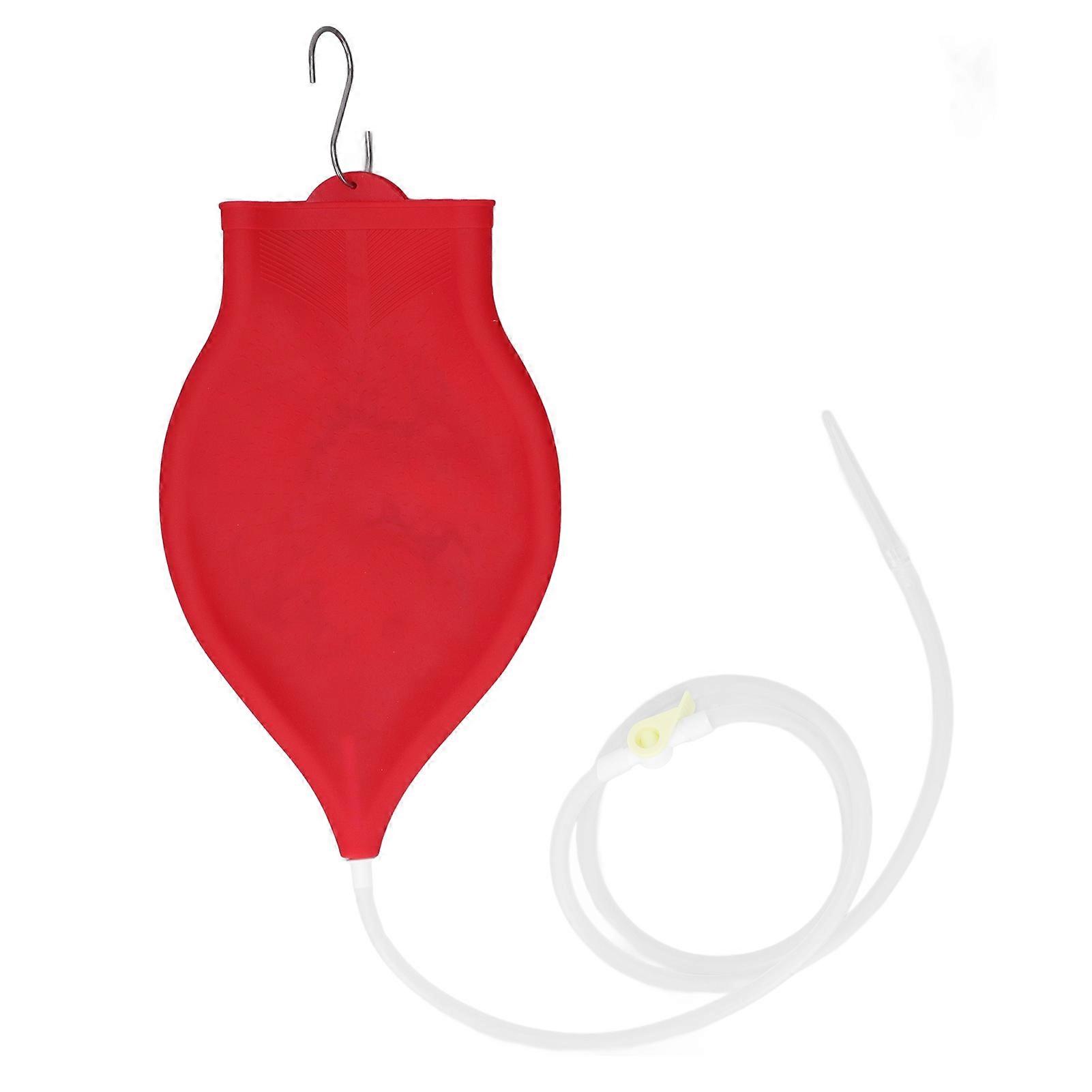 浣腸セット清潔な腸の便利なポータブルシリコン浣腸クリーナー、自宅旅行用のステンレス鋼フック付き