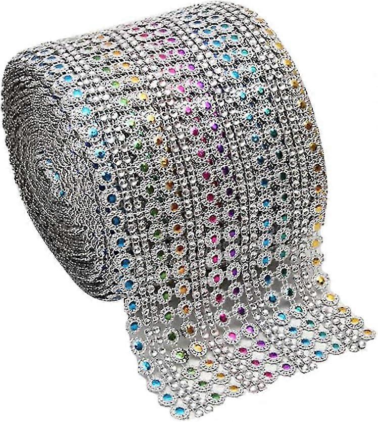 10 Yards 9 Meters, Rhinestone Stitched Edges, 16 Rows Of Rhinestone Ribbon, Rolls Of Diamonds, Mesh Rhinestone Ribbon, Sparkling Crystal Decorations