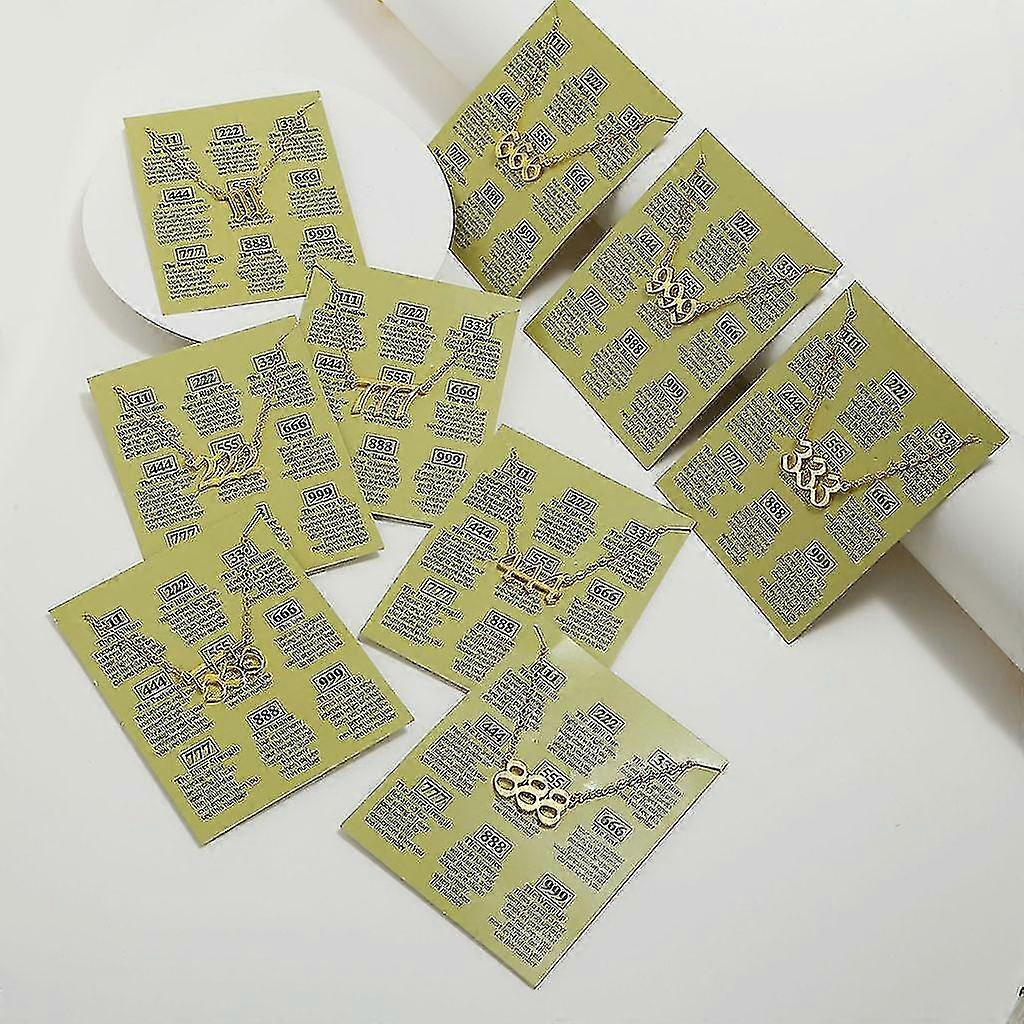 Stainless Steel Angel Number Necklace 111 222 333 444 555 666 777 888 999