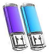 2 Pack 64gb Usb Flash Drive Usb 2.0 Flash Drive Storage Disk Memory Stick With Strings (blue/purple 64gb)