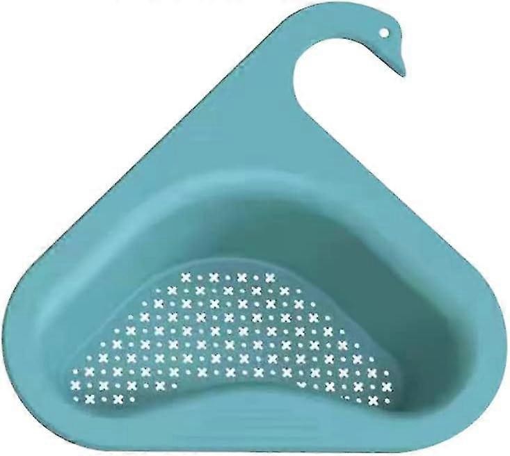 Triangular Sink Drain Basket, Multifunctional Hanging Kitchen Drain Basket, Blue