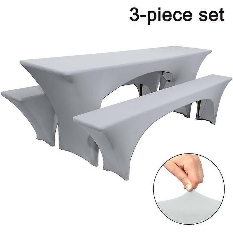 Elastic Beer Table Covers Beer Bench Cover and Tablecloth for 3 Sets of Wide Beer Tents Elastic Beer Bench Covers