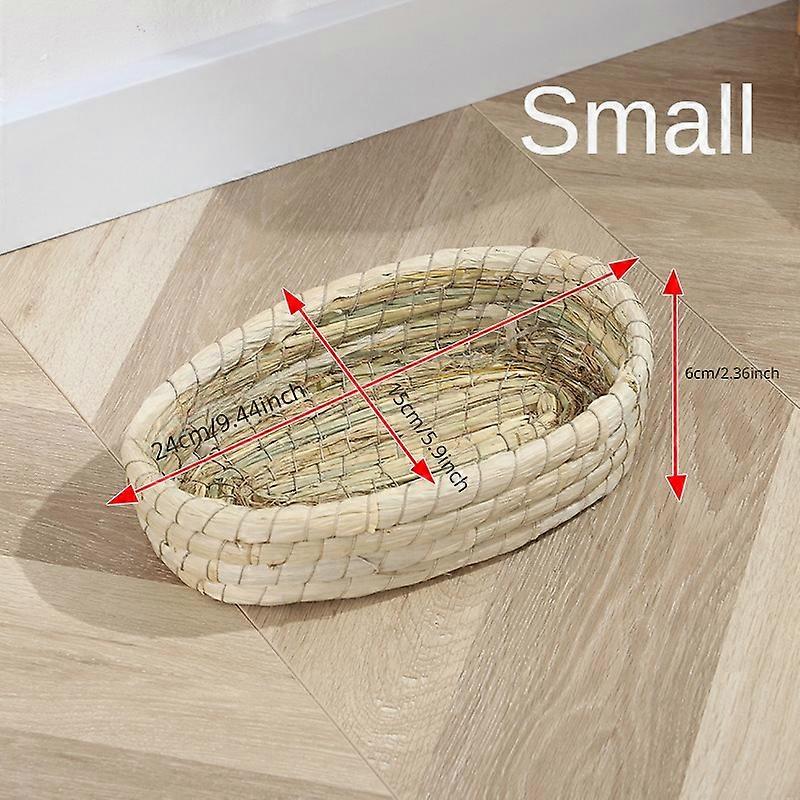Handwoven Rabbit Grass Nest Housing Cage Rabbit Hamster Guinea Pig Breeding Breathable Warm Bed Pad All Seasons Universal
