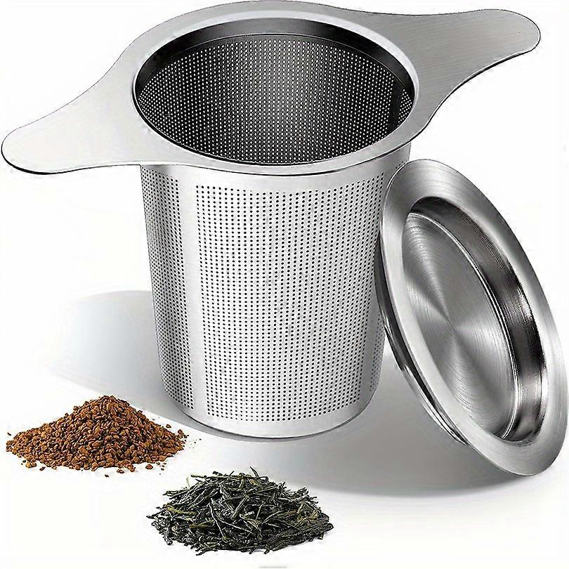 2pcs Set Extra Fine 18/8 Stainless Steel Tea Infuser Mesh Strainer With Large Capacity & Perfect Size Double Handles For Hanging On Teapots, Mugs, Cup