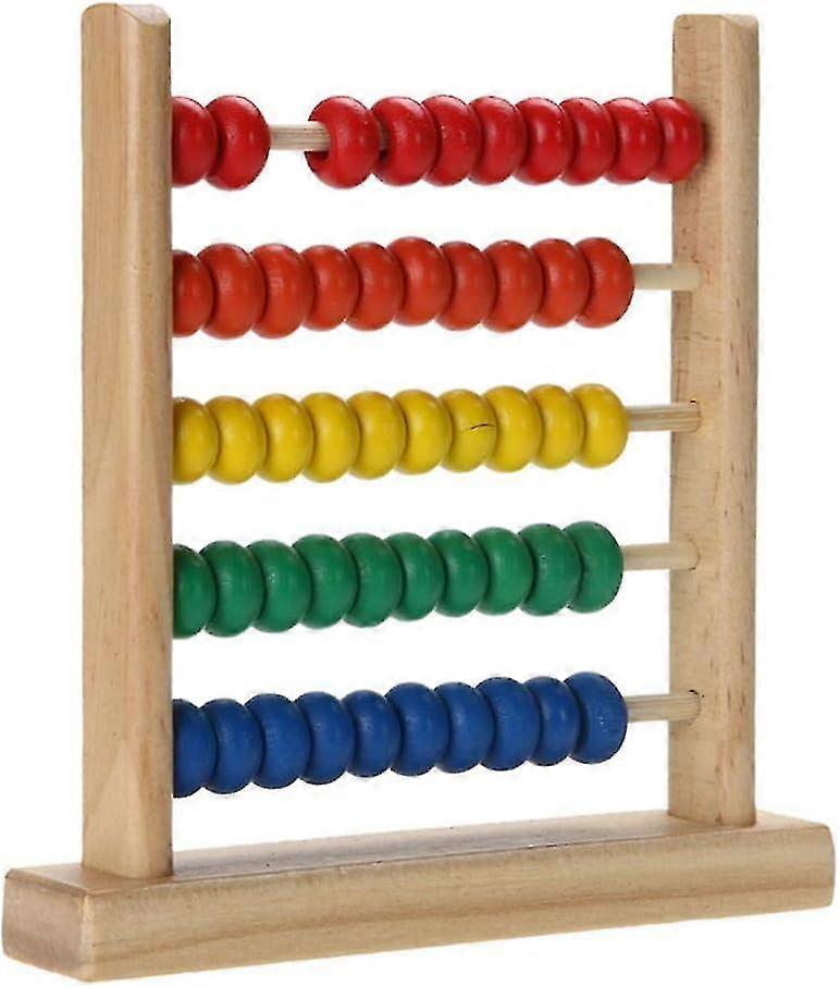 Abacus Classic Wooden Toy,Counting Beads Math Educational Counters Toys,Bead Counting Frame Wooden Small 5 Rows Intellectual Development Abacus Early