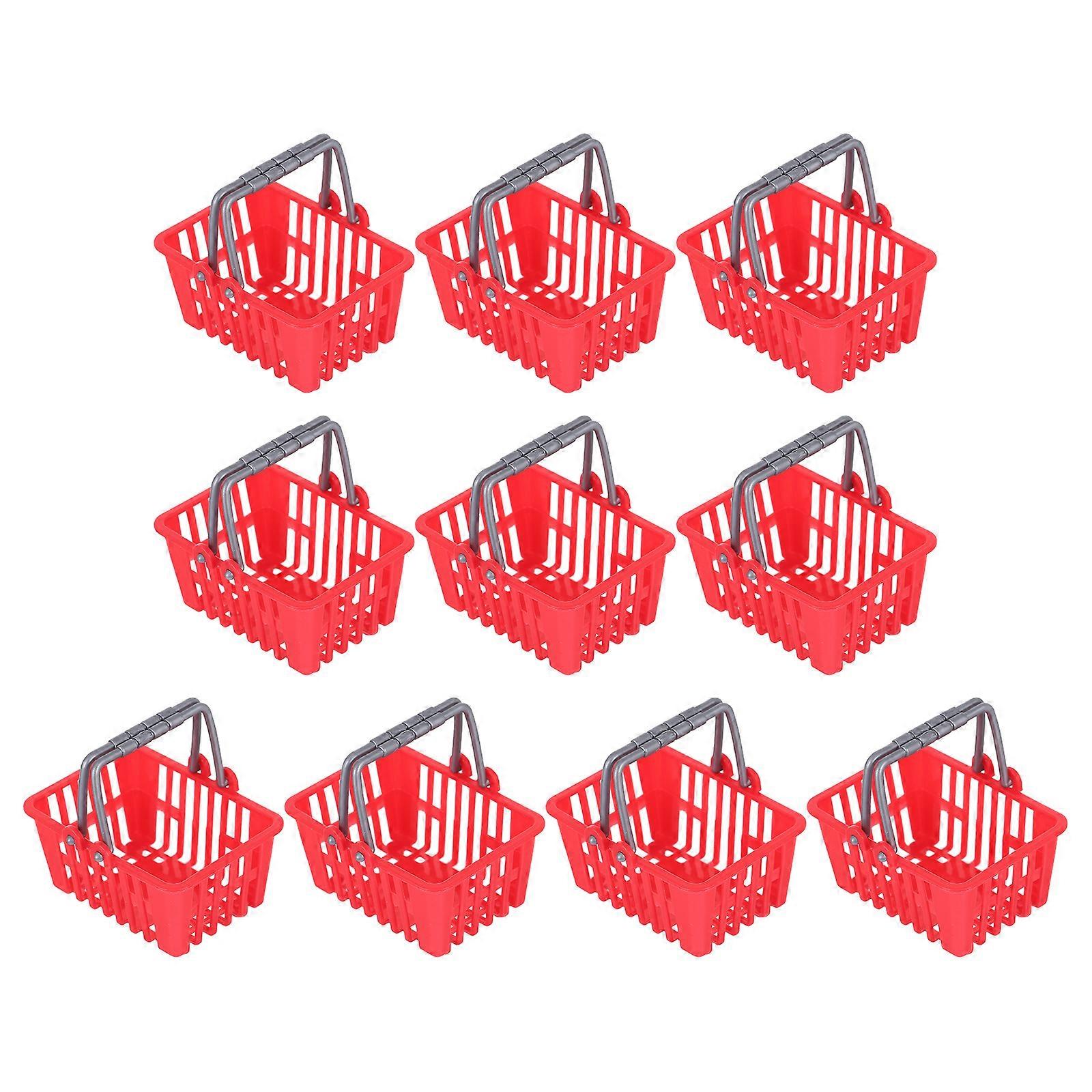 10stk Mini supermarked kurv mini diverse opbevaringskurv mini hus ornamenter