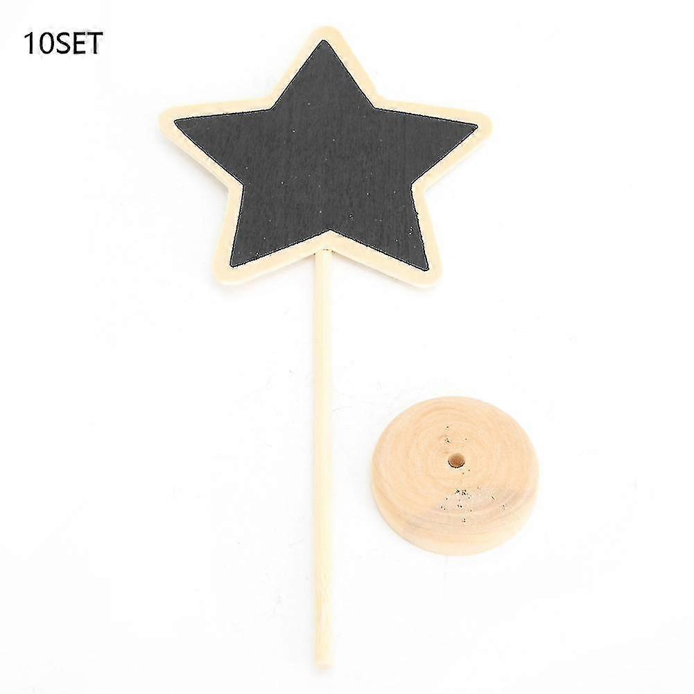 Garden Plants Decoration - 10 Sets Small Blackboard Message Board Plant Label Tag Sign (Five Pointed Star Shape)