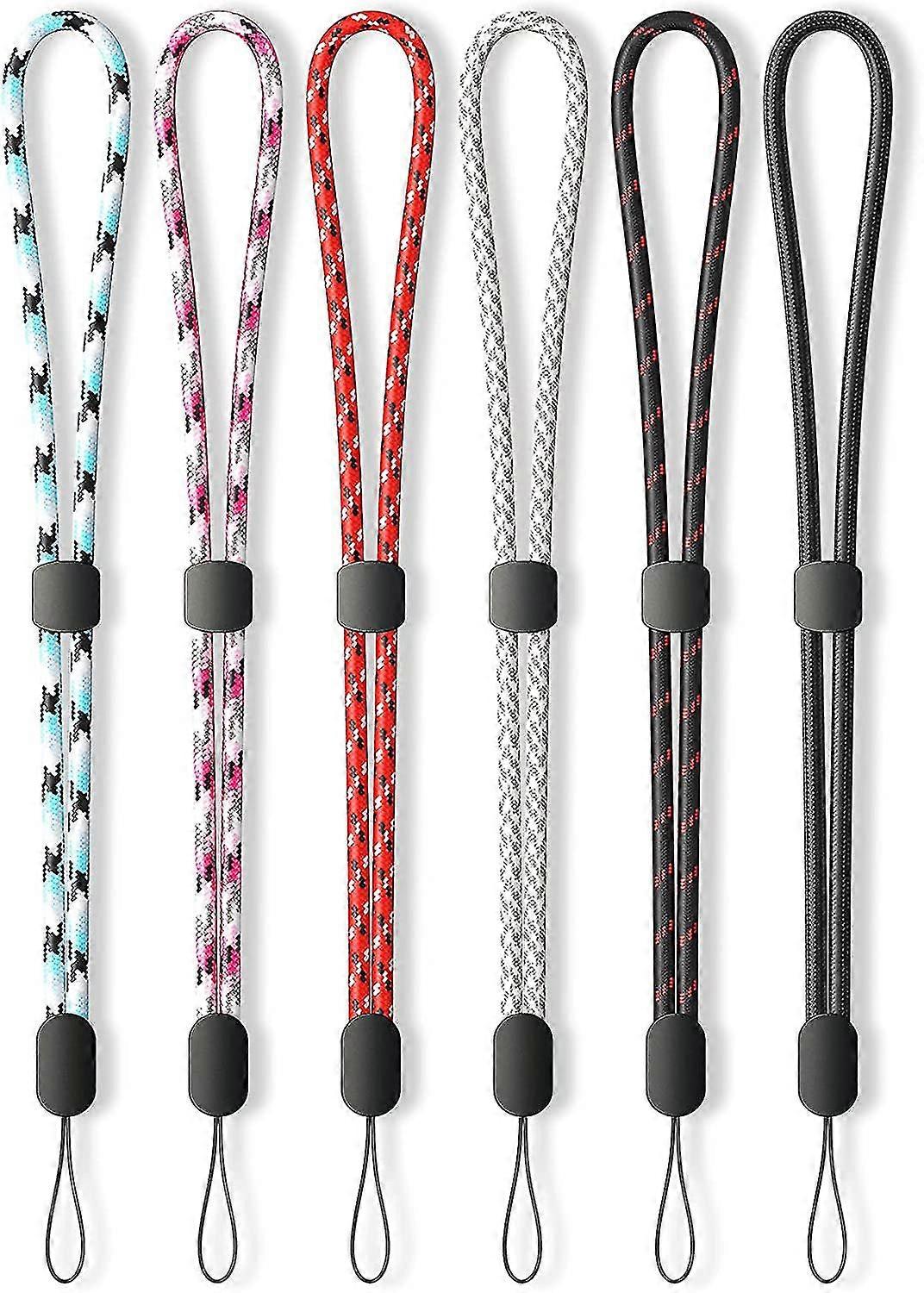 Hand Wrist Strap Lanyard, 6 Pack Adjustable Colorful Nylon Hand Wrist Straps For Gopro, Camera, Keys, Keychain, Phone, Usb Flash Drive, Joy-Con, Walle