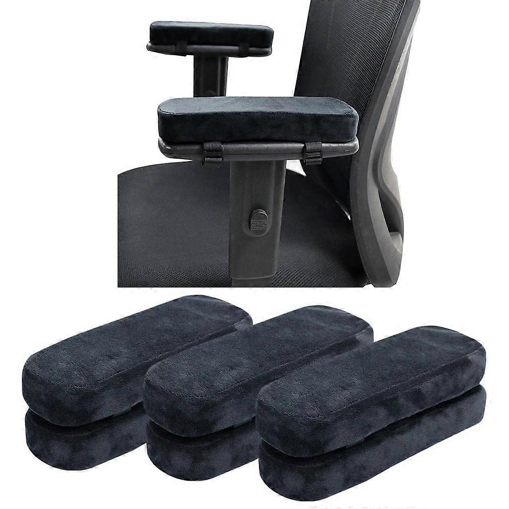 3 Pairs Universal Chair Armrest Pads Memory Foam Elbow Relief Pillows