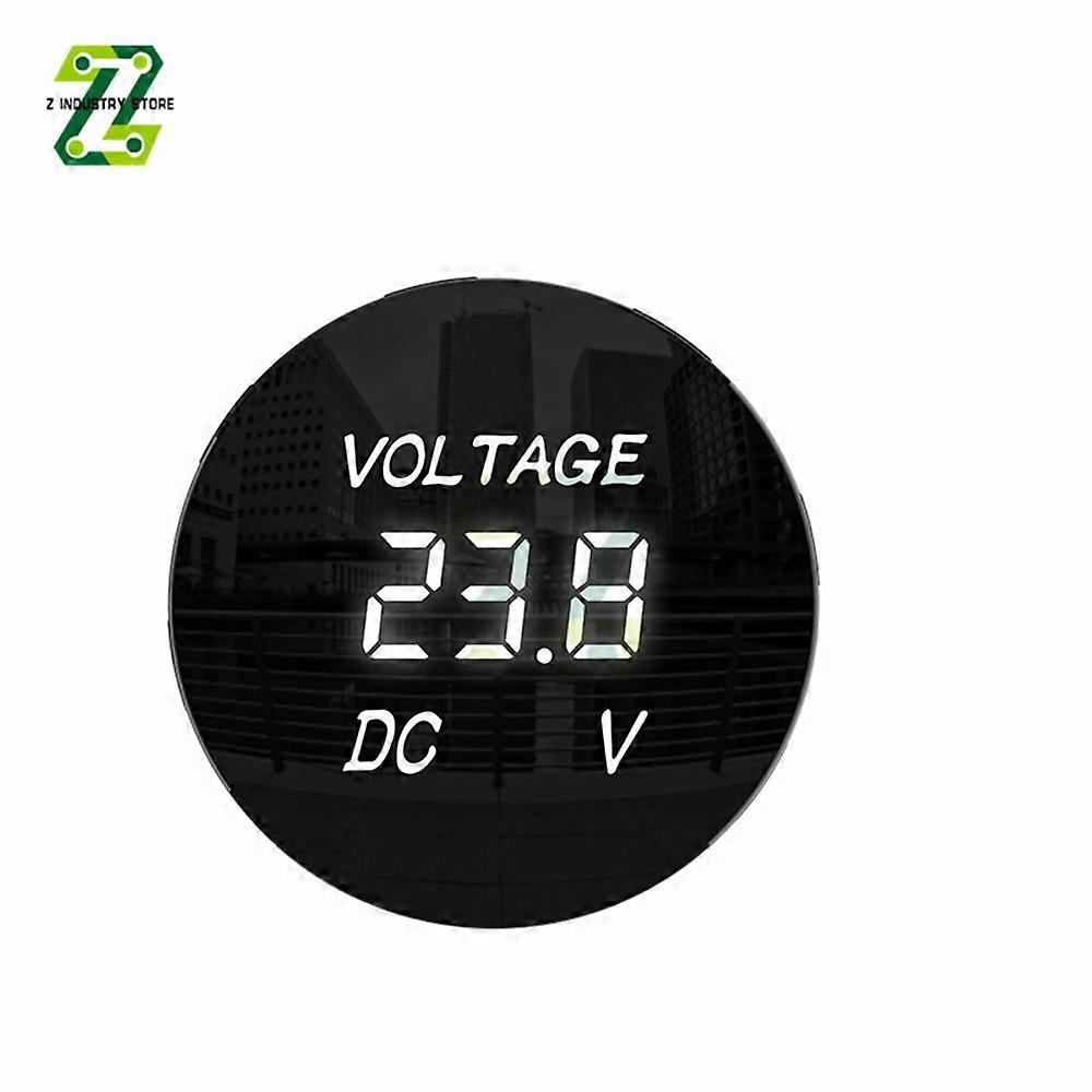 3 Bits Digital Voltmeter Round Waterproof LED Panel Mini Digital Volt Voltage Meter Tester Monitor Display Voltmeter DC 5-48V