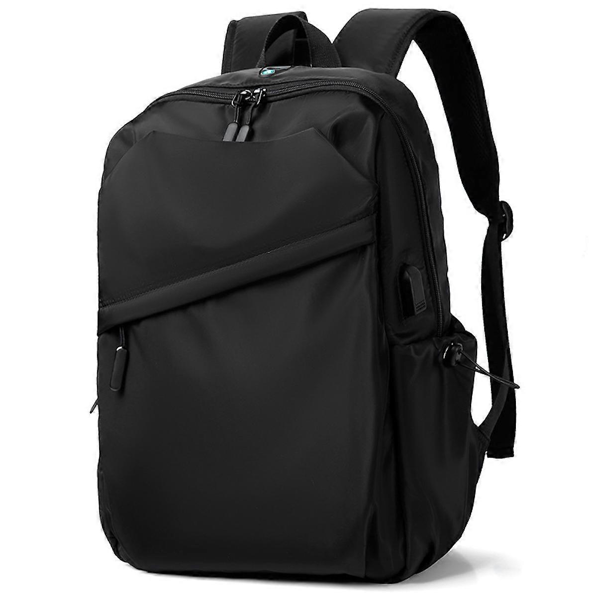 Casual Laptop Backpack Trendy Large Backpack Black Multi Functional School Bag for Men