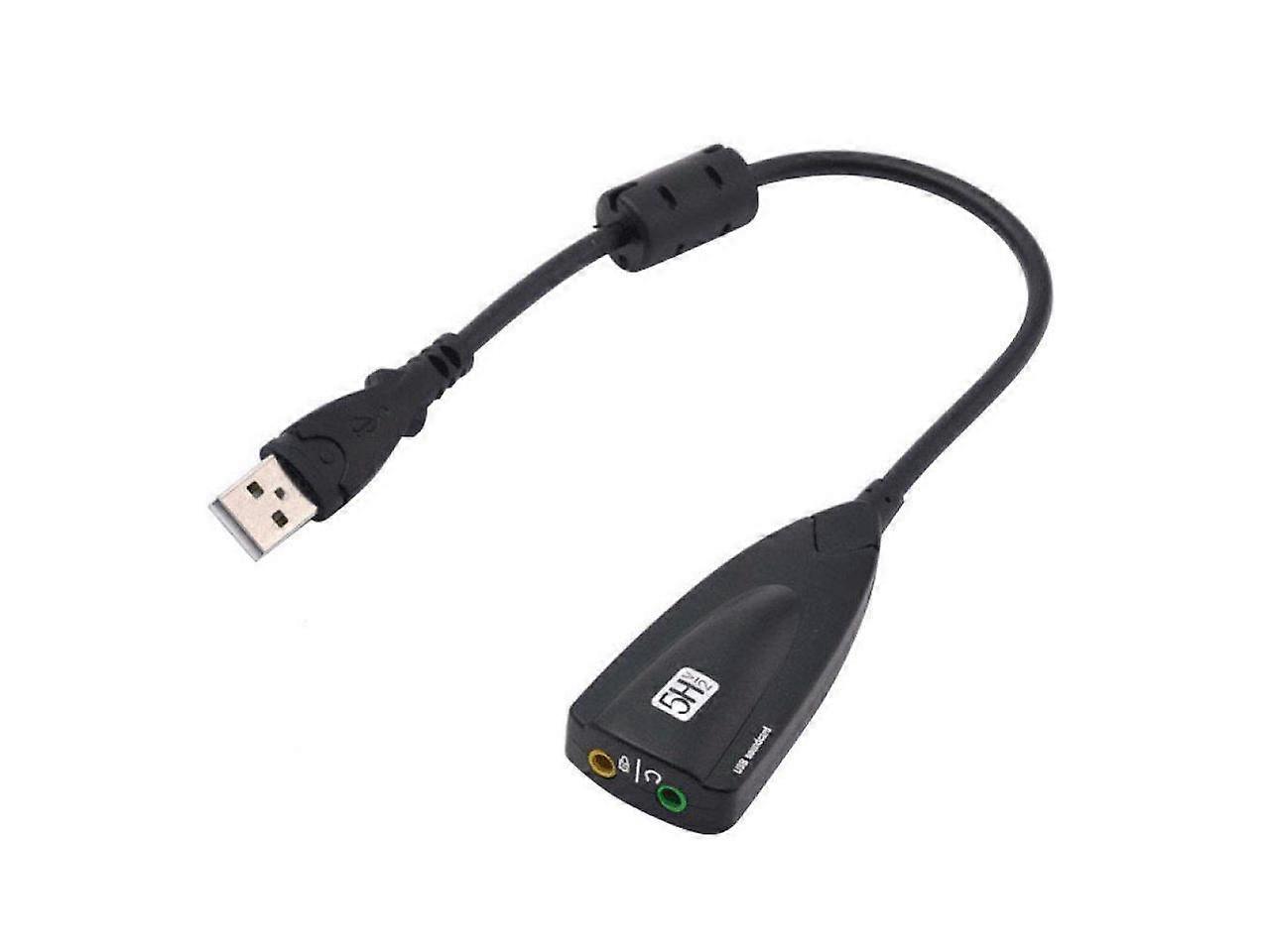 External 7.1 Channel USB Sound Card Mic Headphone Adapter Cable for PC Laptop