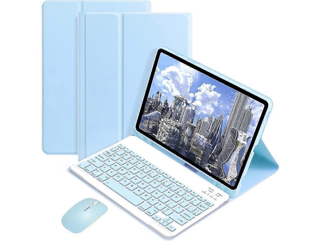 Keyboard Case with Wireless Mouse Combo for Galaxy Tab S6 Lite 10.4 inch 2024/2022/2020 Model SM-P620/SM-P625/SM-P610/P613/P615/P619, Smart Folio Cove