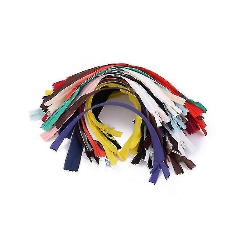 50pcs 7-inch Nylon Invisible Conceal Zips Zippers For Sewing (random Color)