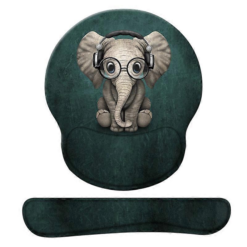 01-Ergonomic Mouse Pad with Gel Wrist Rest - Relieve Pain-Cute Green Pattern - Non-slip Rubber Base-Suitable for Computer,Office,Home