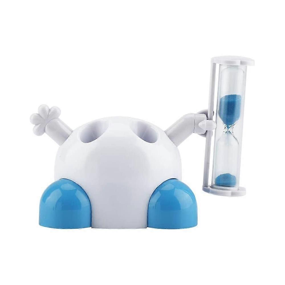 Child Toothbrush Holder Cute Cartoon Toothpaste Holder with 3 Minutes Countdown for Bathroom Storage Ornaments Holder(Blue)/