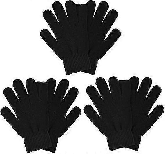 3 זוגות כפפות קסם חורף כפפות סריגה למבוגרים כפפות סריגה נמתחות חמות