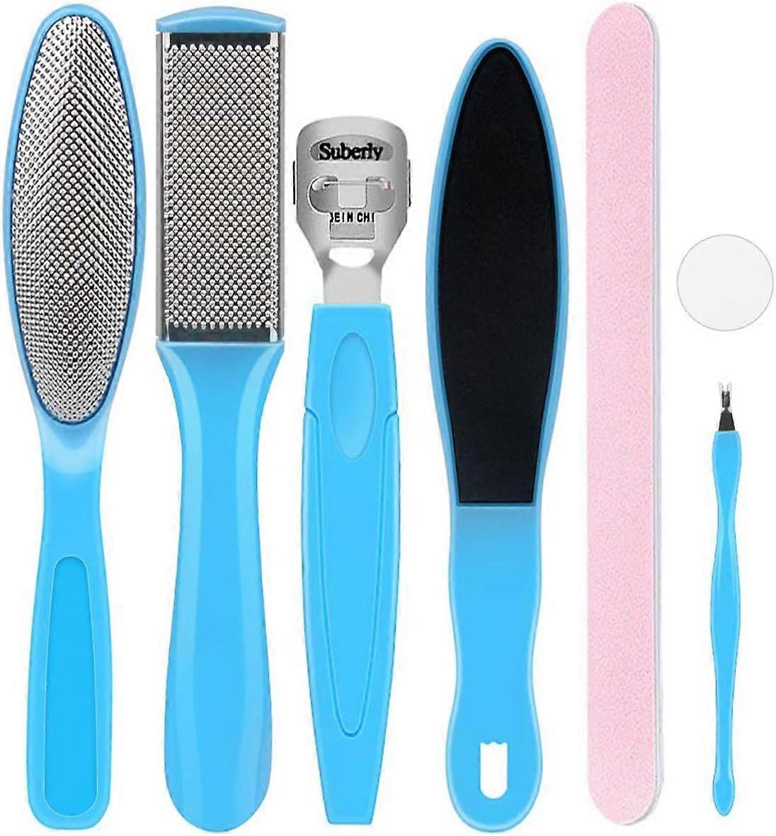Foot file, 8 in 1 stainless steel, pedicure set, foot file for removing calluses, dead skin and corns, foot care