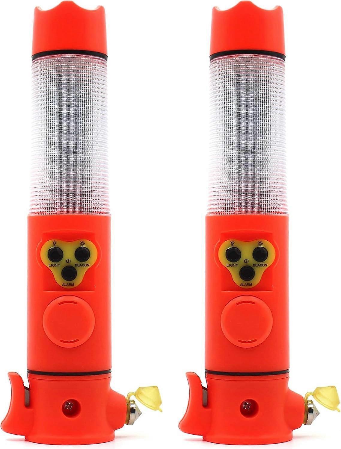 2er-Pack Auto-Notfall-Taschenlampen-Kfz-Fluchtwerkzeuge (6 in 1) : Sicherheitshammer-Fensterbrecher/Sitzb