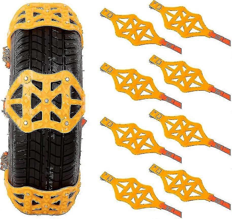 8pcs Universal Snow Chains For Cars/suv/ Lt Truck/pickup Adjustable Traction Tire Chains For Tyres Width 5.71-11.2 Inch Snow Tyre Chains For Icing,mud