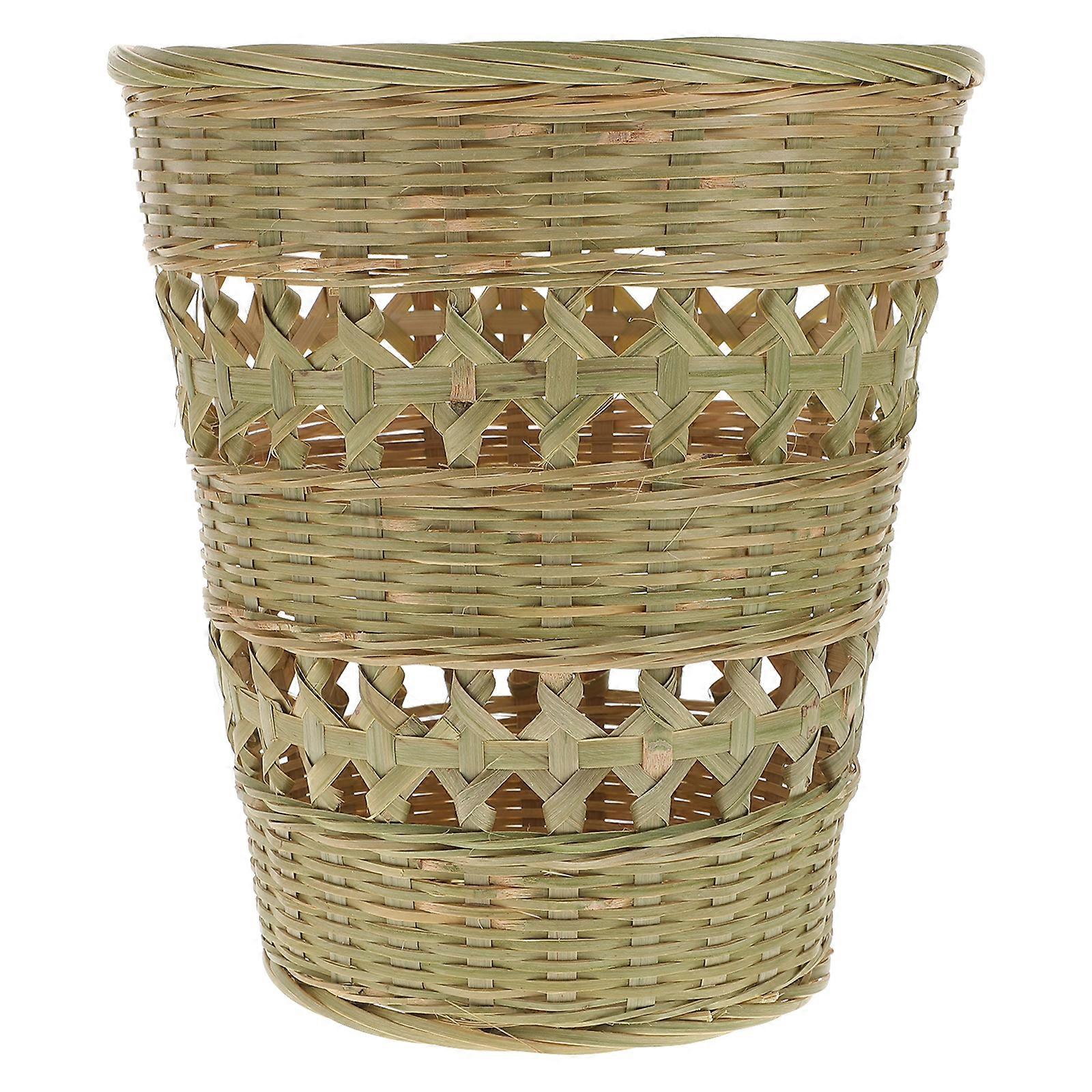 Korbdeckel Weidengeflecht Badezimmer Mülleimer Weidengeflecht Pflanzkörbe Wäschekorb Gewebter Badezimmer Mülleimer