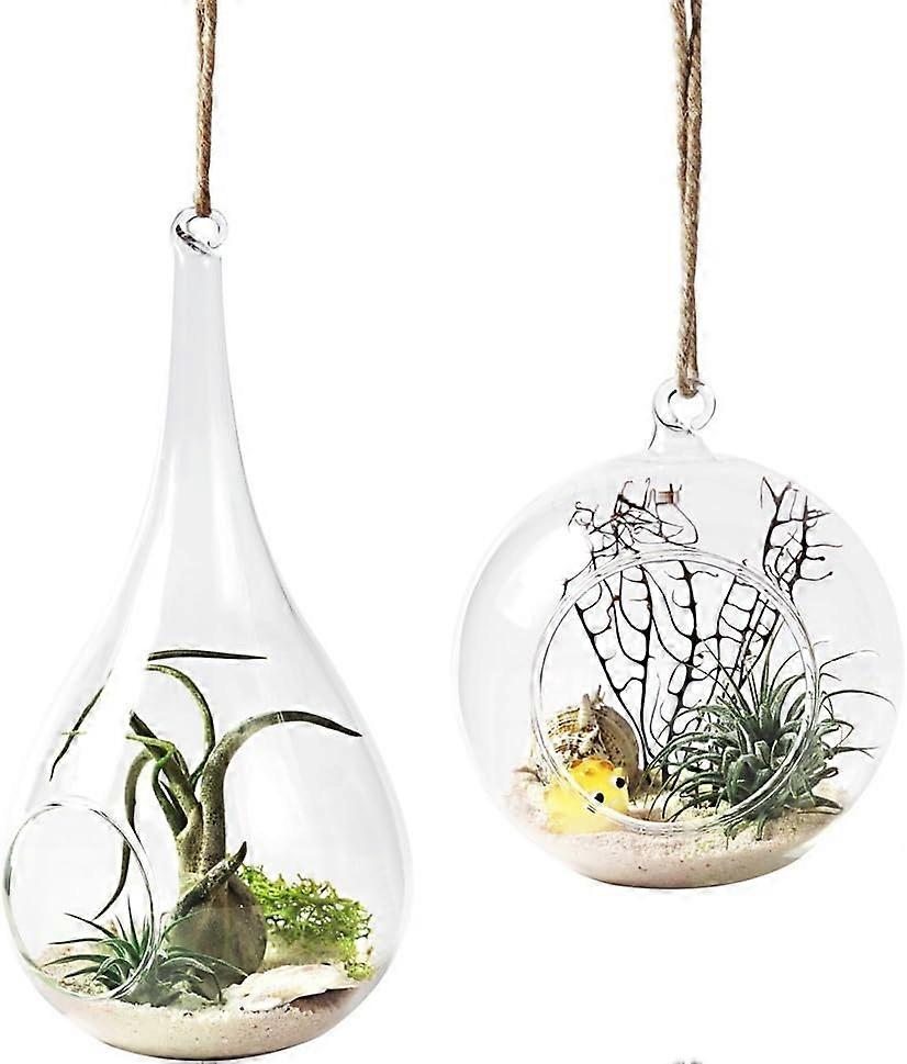 Glazen hangplant Vaas Pack van 2