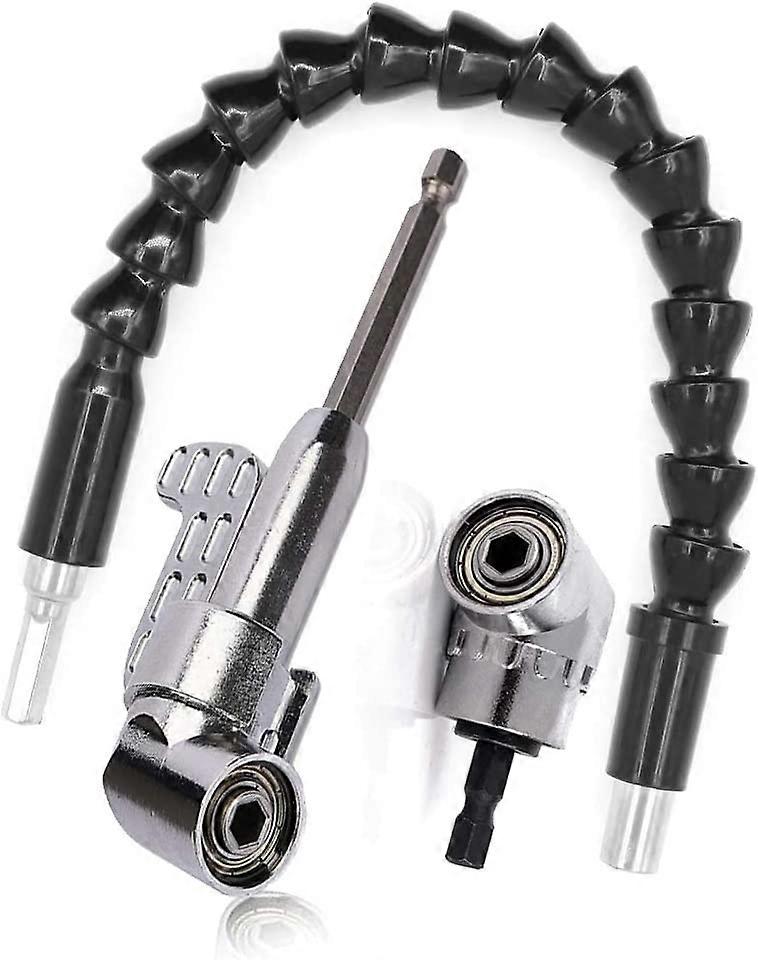 Right Angle Drill Bit and Flexible Angle Extension Kit, Right Angle Angled Screwdriver 105 Degree